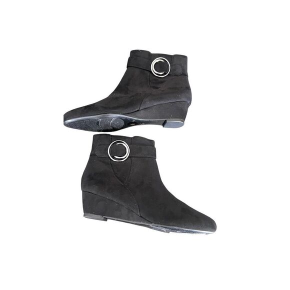 East 5Th Black Zip-Up Memory foam Ankle Boots Booties size 6 - Picture 3 of 5